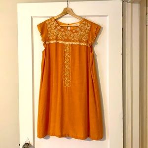 Goldenrod Embroidered Summer Dress